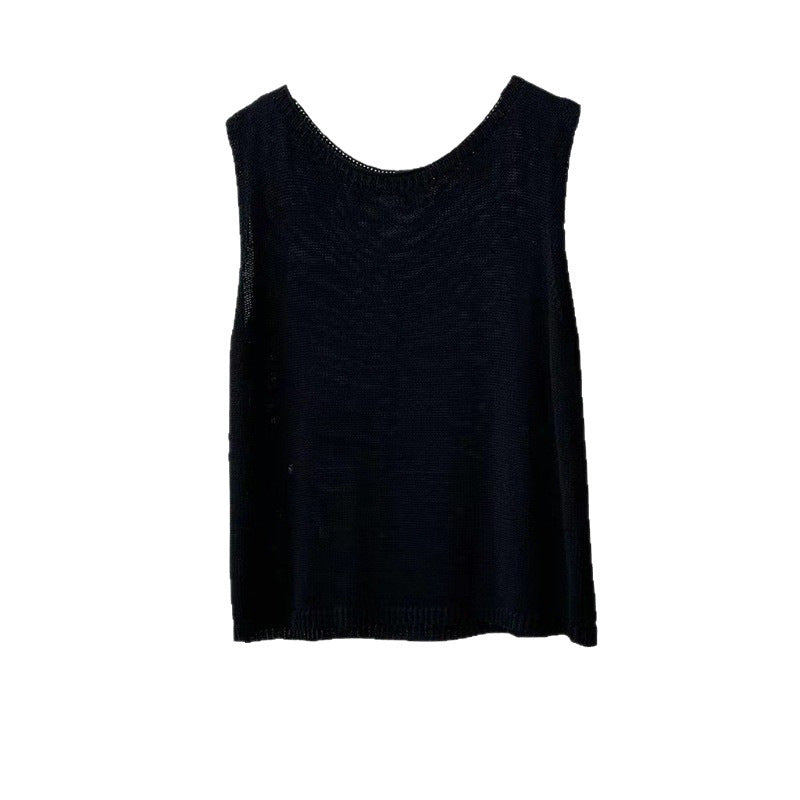 Women's Casual Loose Slimming Sleeveless Outerwear Solid Women's Vest