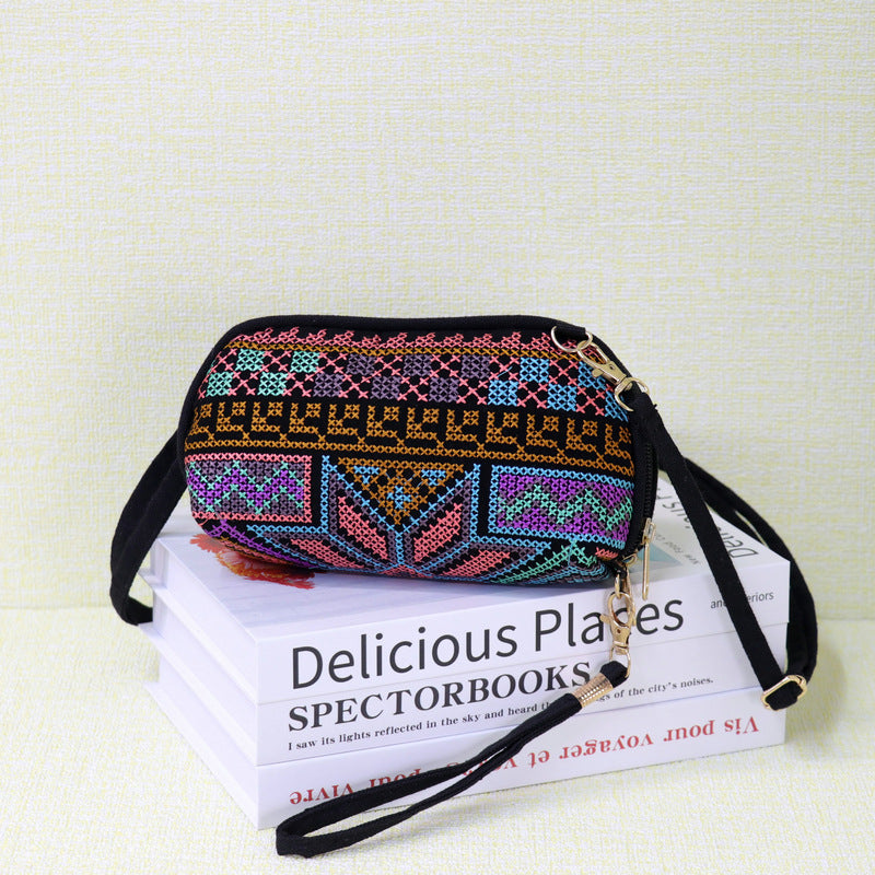 Ethnic Style Handmade Cross Stitch Mobile Female Fashion Phone Bags
