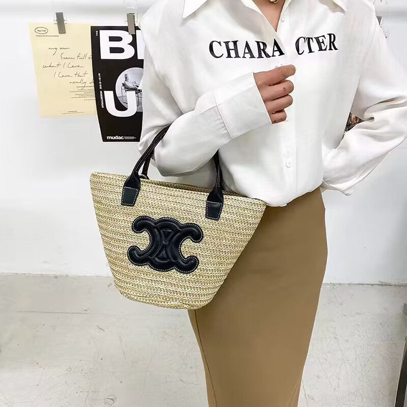 Summer Tide Woven Vegetable Basket Arc Crossbody Bags