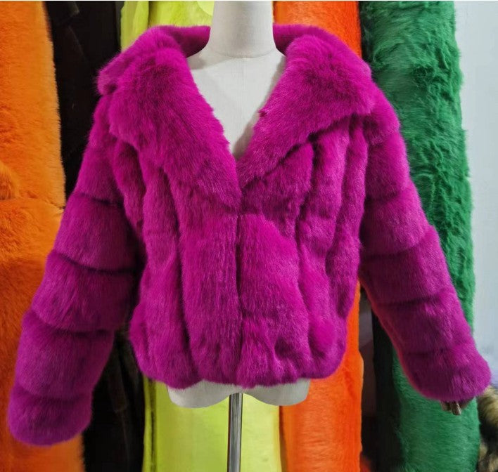 Women's Comfortable Imitation Fur Overcoat Fashion Coats