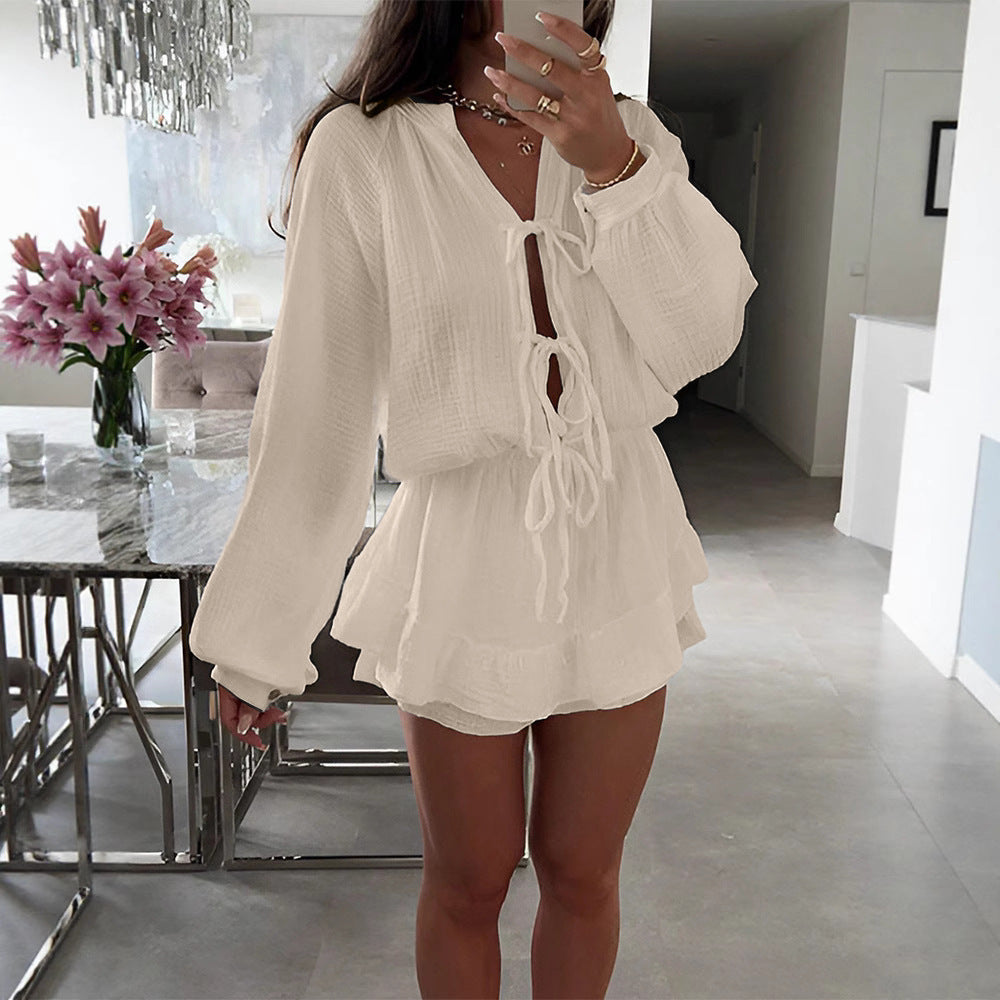 Women's Lantern Sleeve High Waist Ralph Large Dress