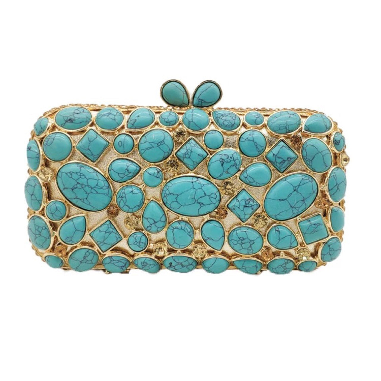 Agate Turquoise Diamond Banquet Rhinestone Hand Evening Bags