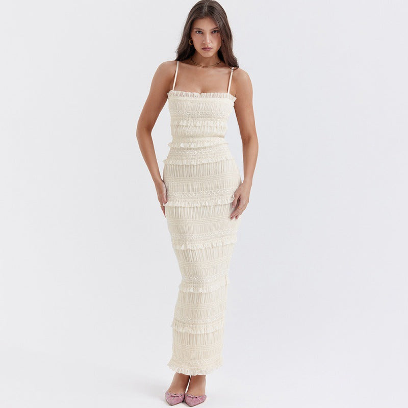 Women's Sequin Lace Slim Fit Backless Long Dress Dresses
