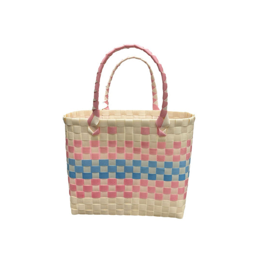 Women's Plastic Woven Gift Basket With Hand Fresh Handbags