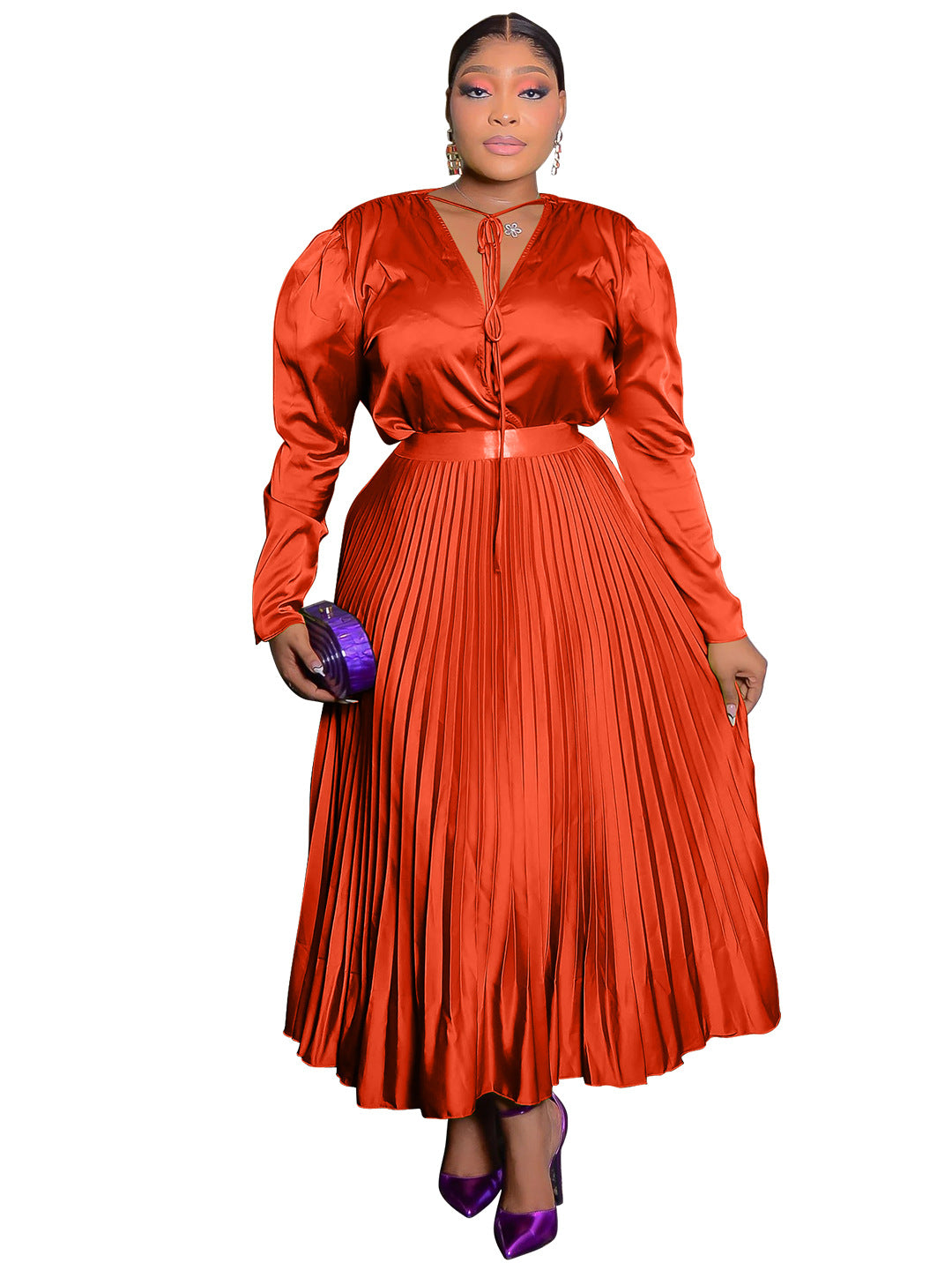 Women's Autumn Clothes Pure Color Tied Elegant Suits