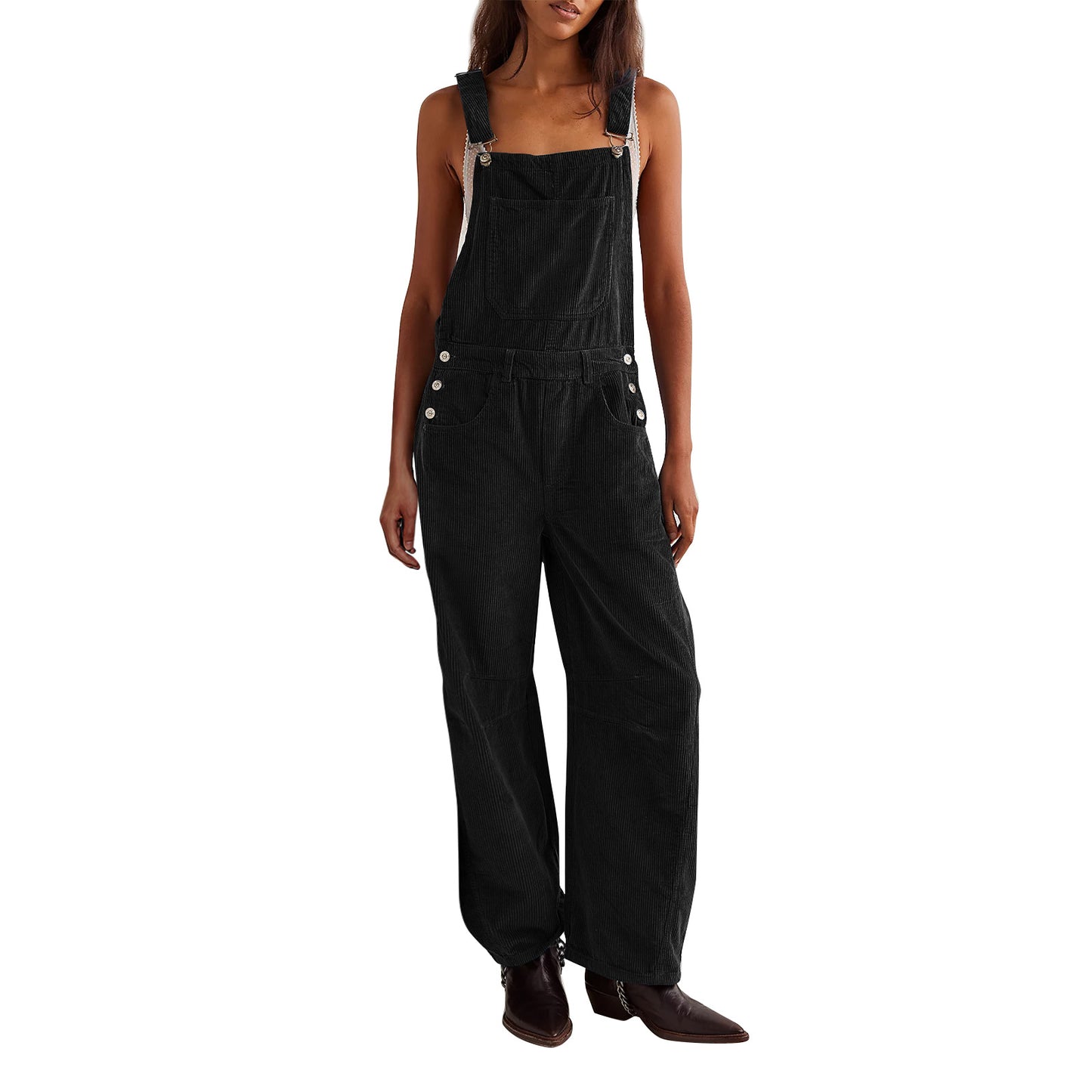 Women's Slouchy Corduroy Overalls Fashion Loose-fitting Jumpsuits