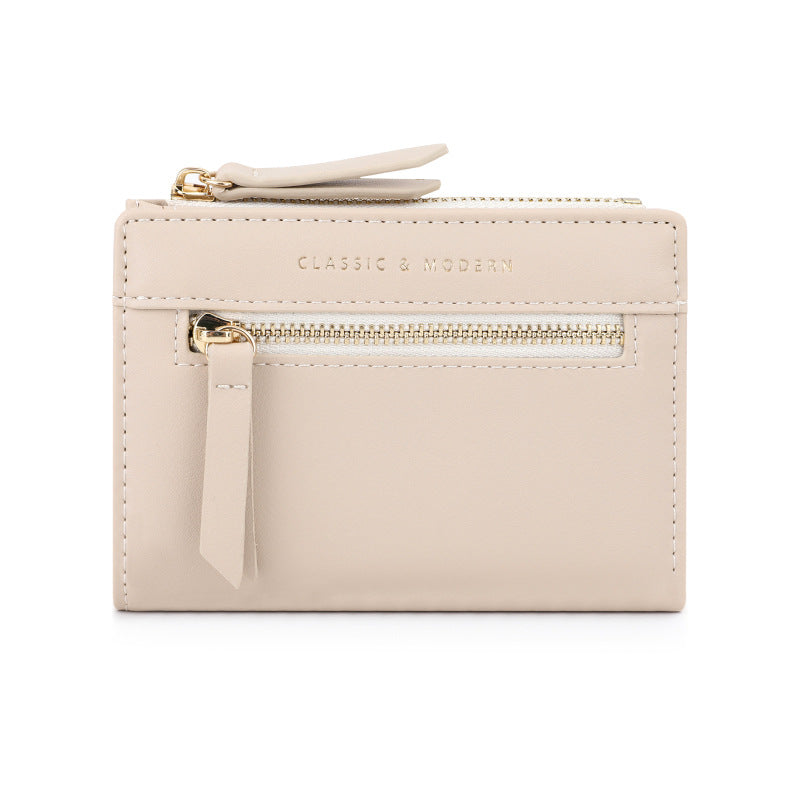 Women's Zipper Folding Short High Sense Design Ladies Wallets