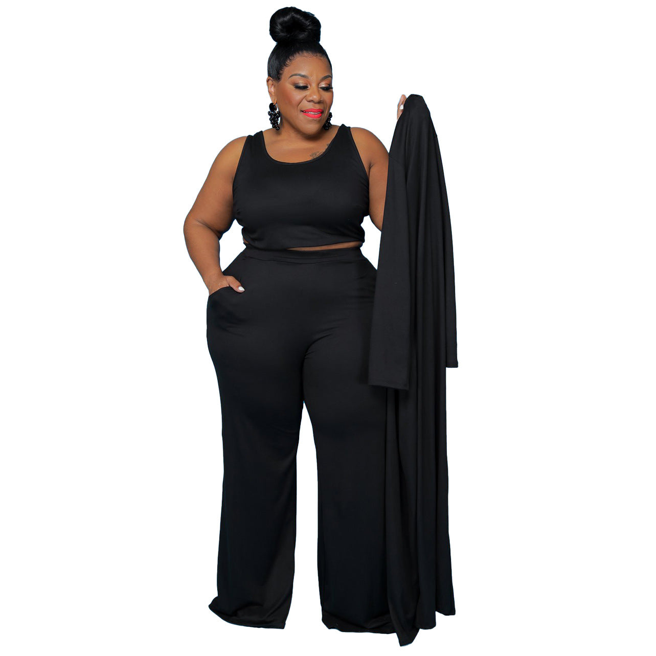 Women's Casual Fashion Sports Home Robe Three-piece Suits