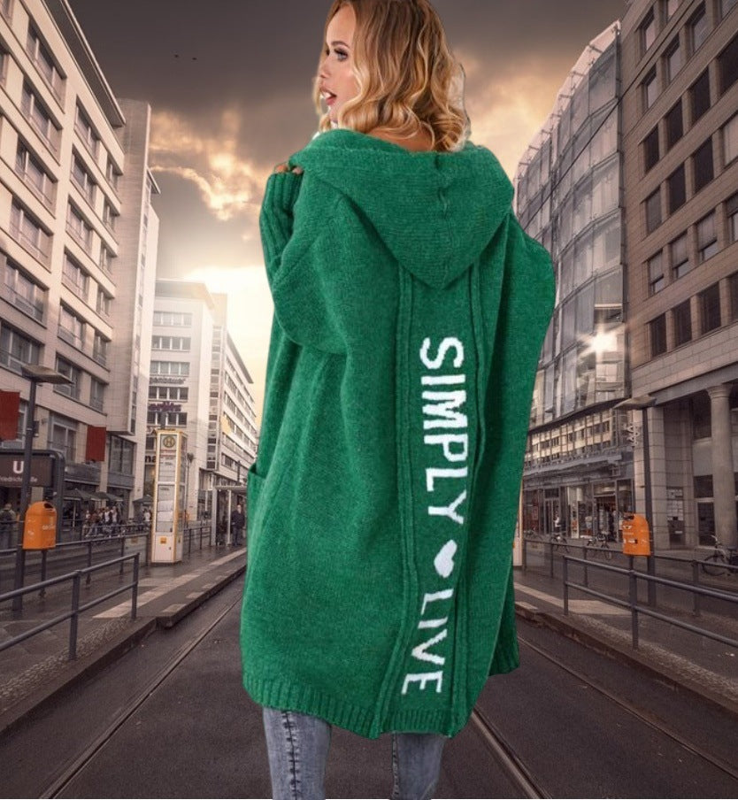 Women's Knitted Idle Style Loose Mid-length Knitwear