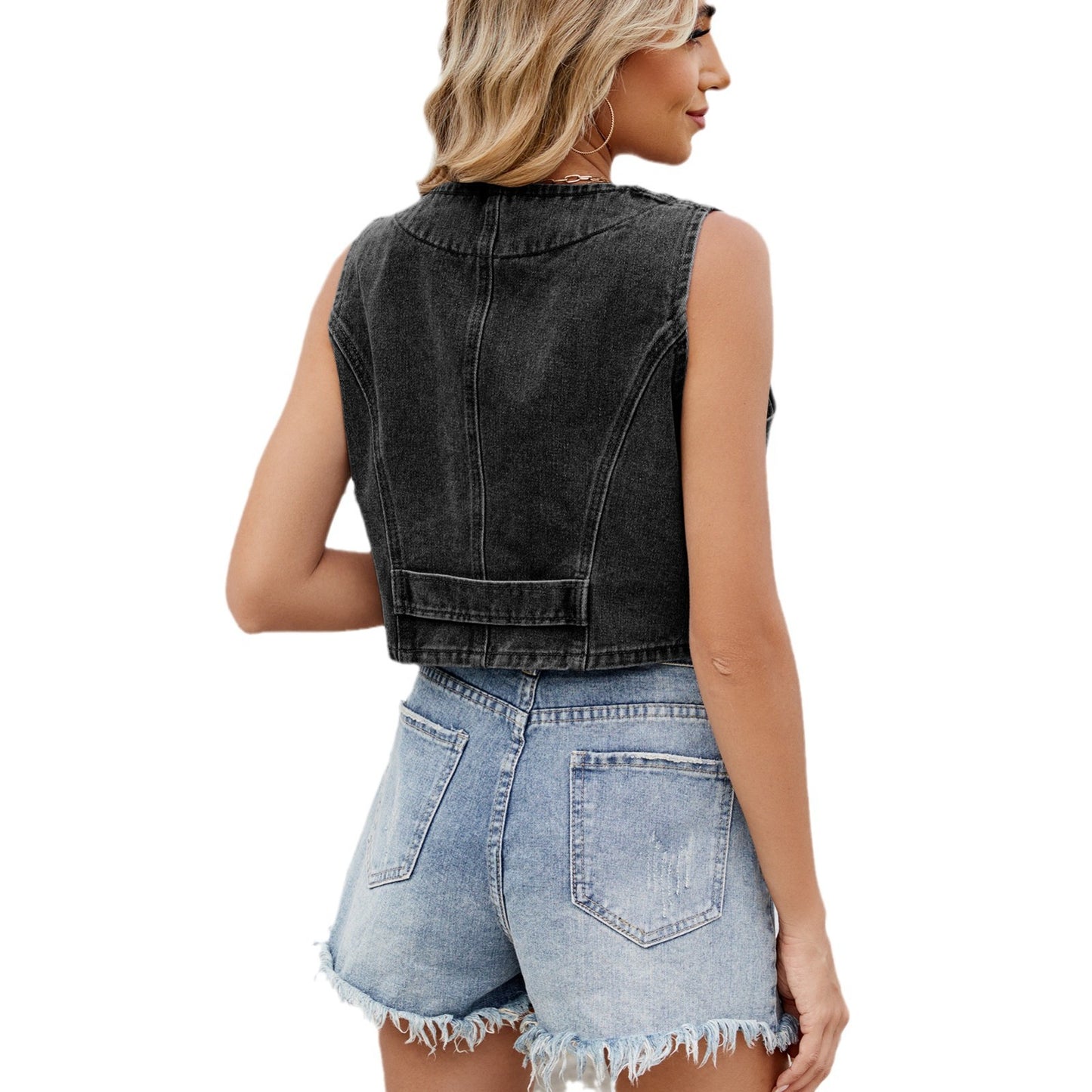 Trendy Fashion Women's Washed Denim Hot Women's Vest
