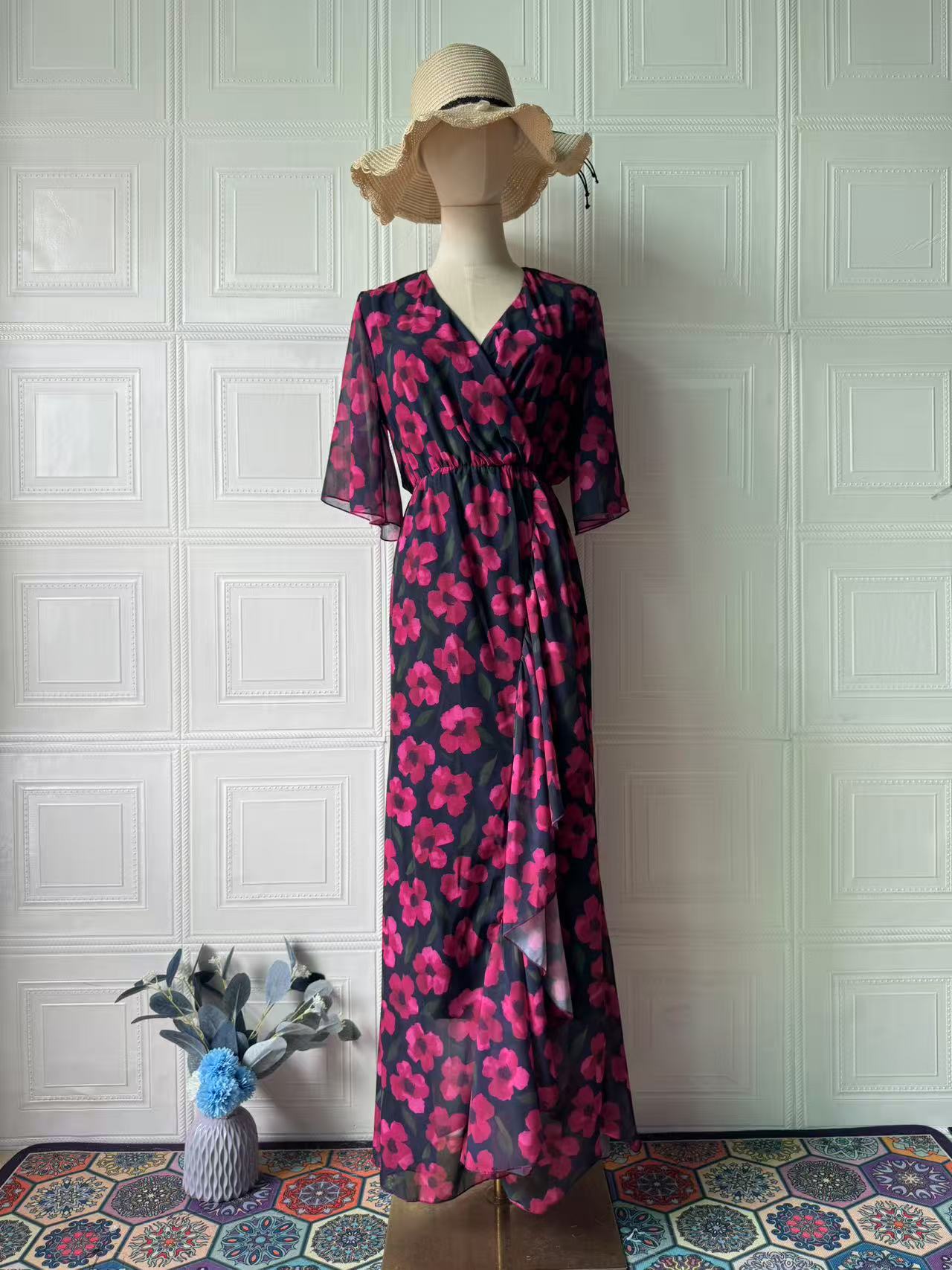 Women's Summer Retro Sexy Sleeve Long Dress Dresses