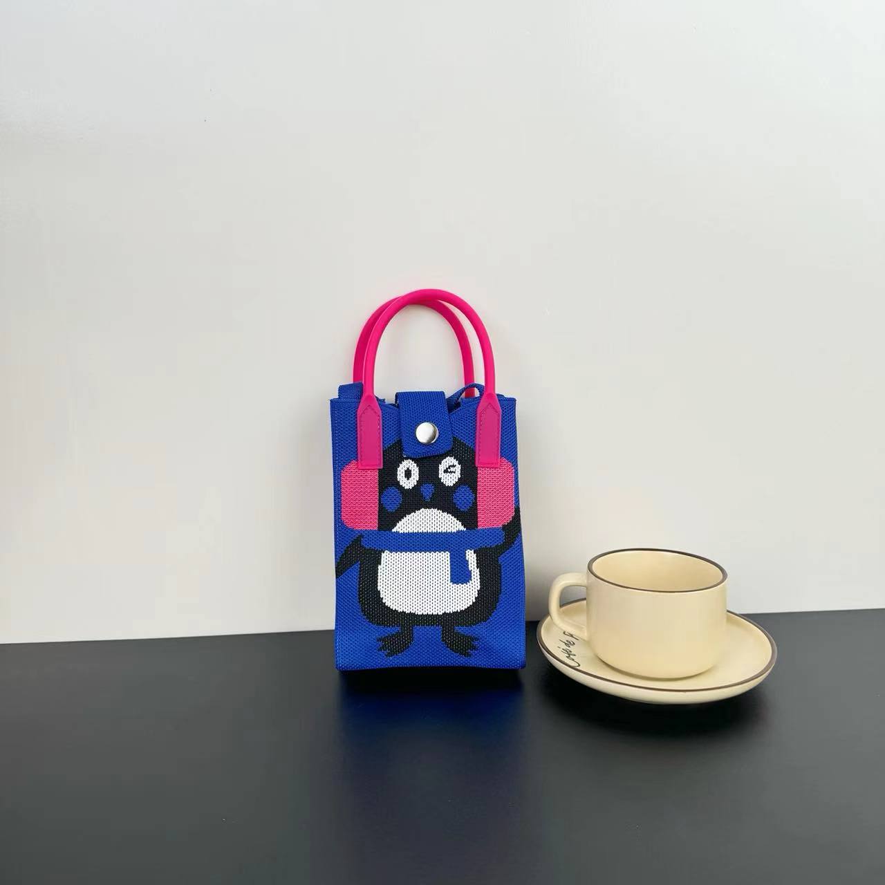 High Sense Mobile Cartoon Knitted Dopamine Bags
