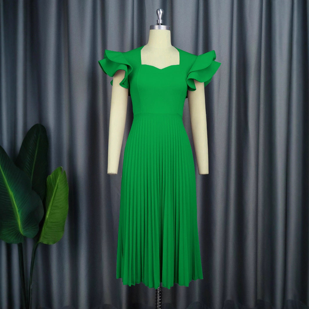 Square Collar Dress Elegant Graceful Leisure Dresses