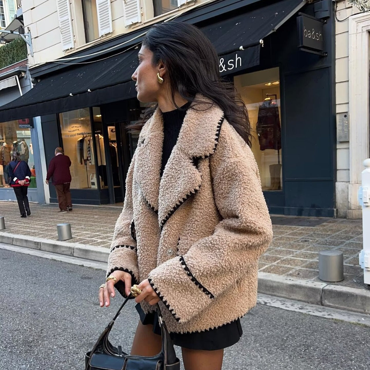 Women's Large Lapel String Decoration Loose Casual Coats