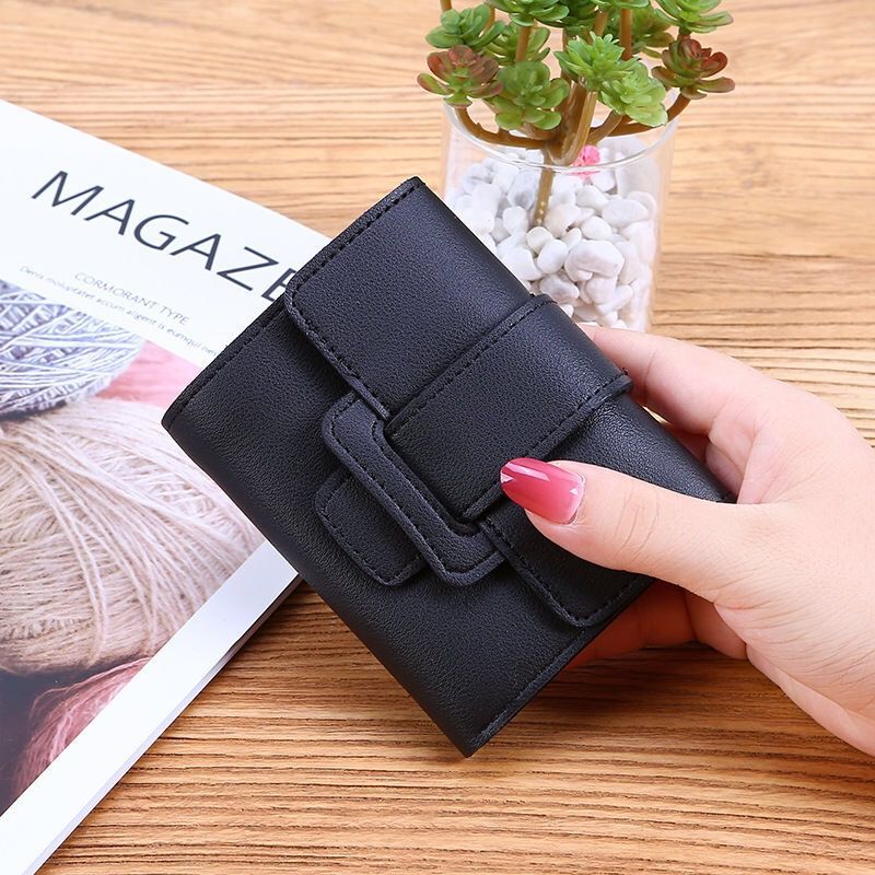 Women's Korean Style Solid Color Tri Fold Ladies Wallets