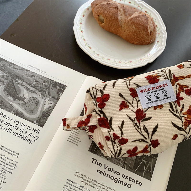 Women's Corduroy Retro Portable Wash Supplies Storage Handbags