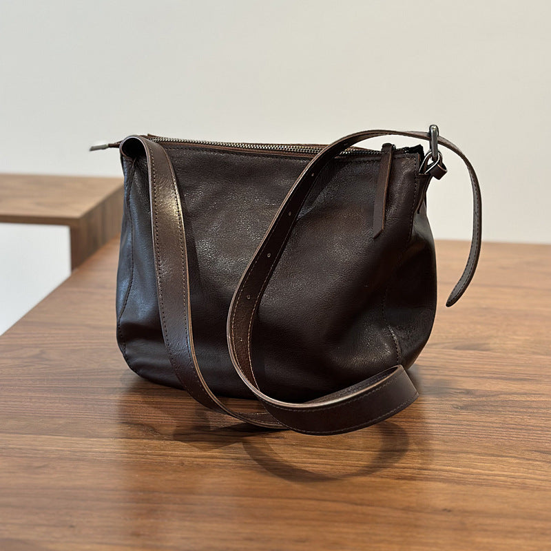 Women's Style Vegetable Tanning Leather Genuine High Crossbody Bags