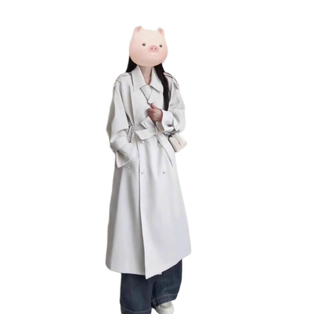 Women's Durable Large Windbreaker Korean Mid-length Coats