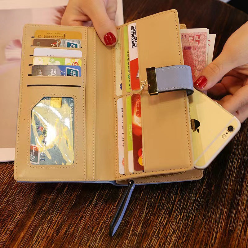 Women's Classic Leaf Hollow Design Material Zipper Ladies Wallets