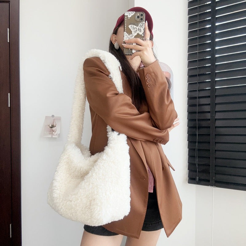 Charming Classic Cloud Large Capacity Plush Shoulder Bags