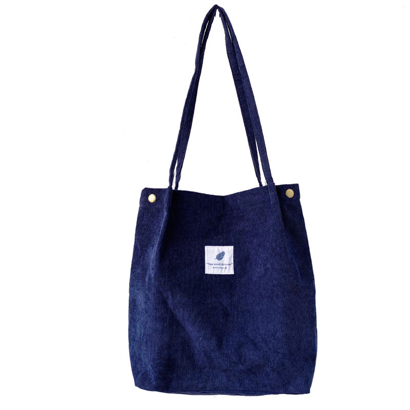 Women's Large Capacity Totes Shopping Canvas Corduroy Shoulder Bags