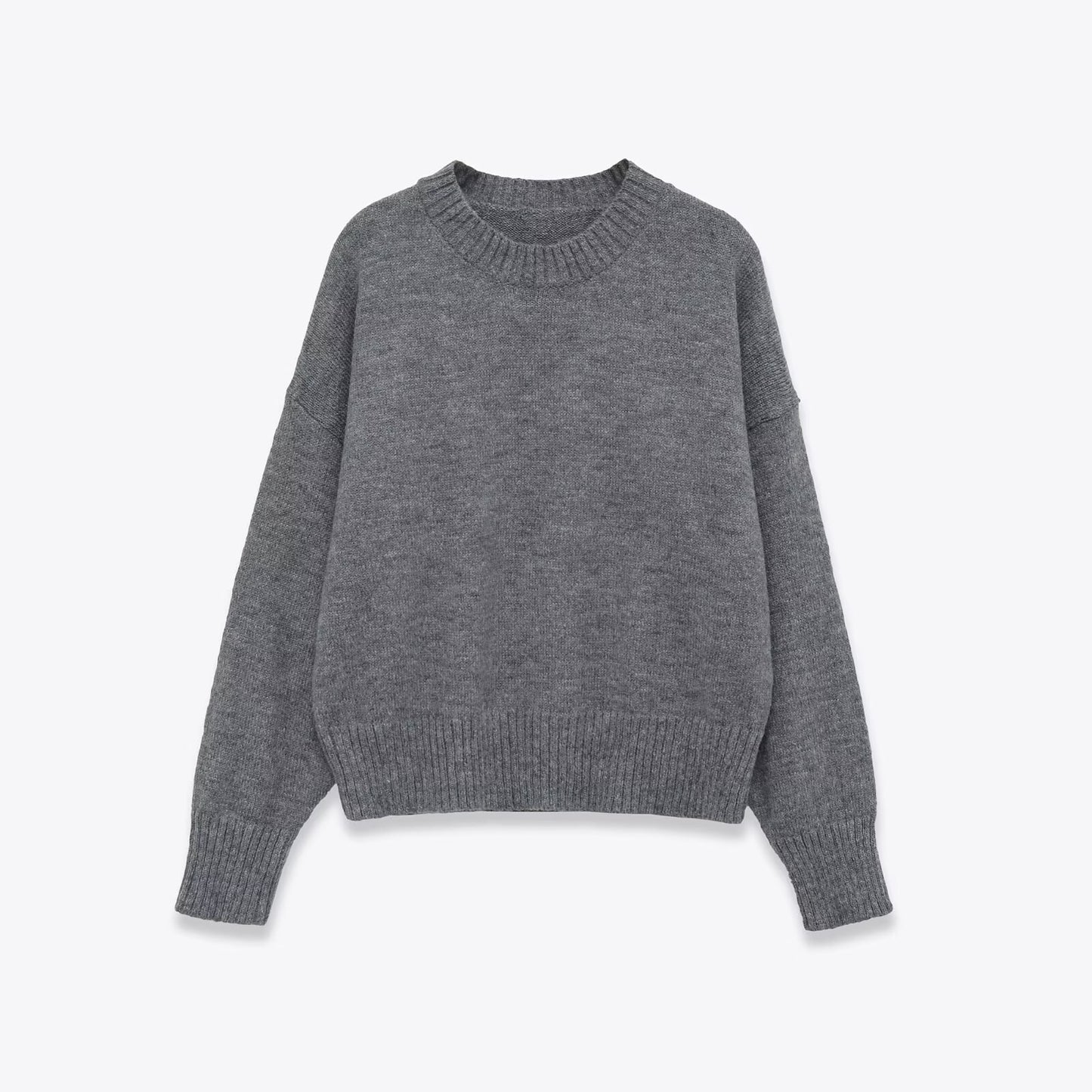 Women's Simple Pullover Soft Plain Stitch Knitwear