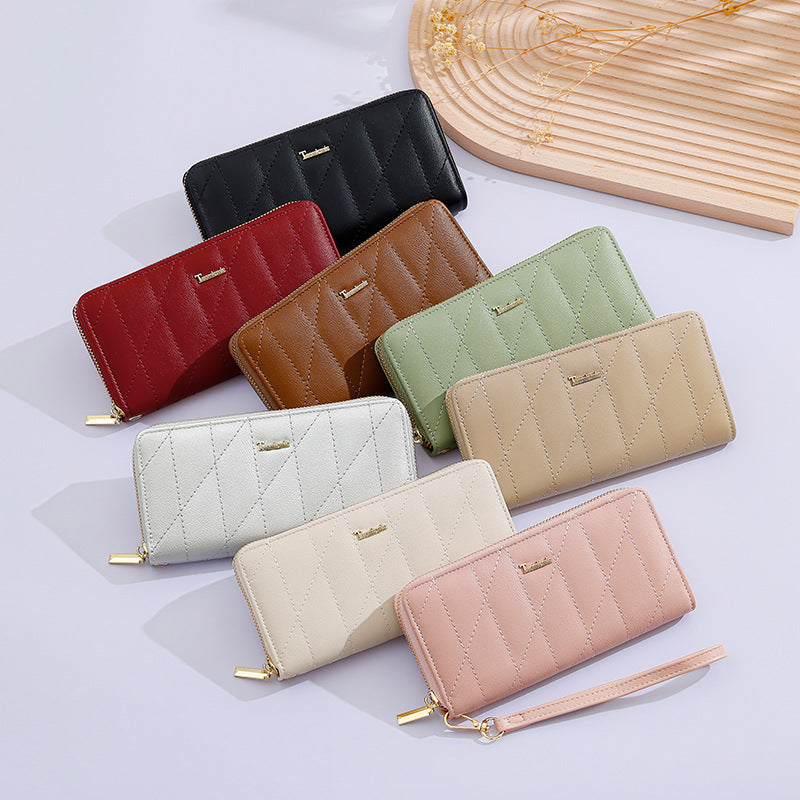 Fashion Long Design Zipper Leather Large Handbags