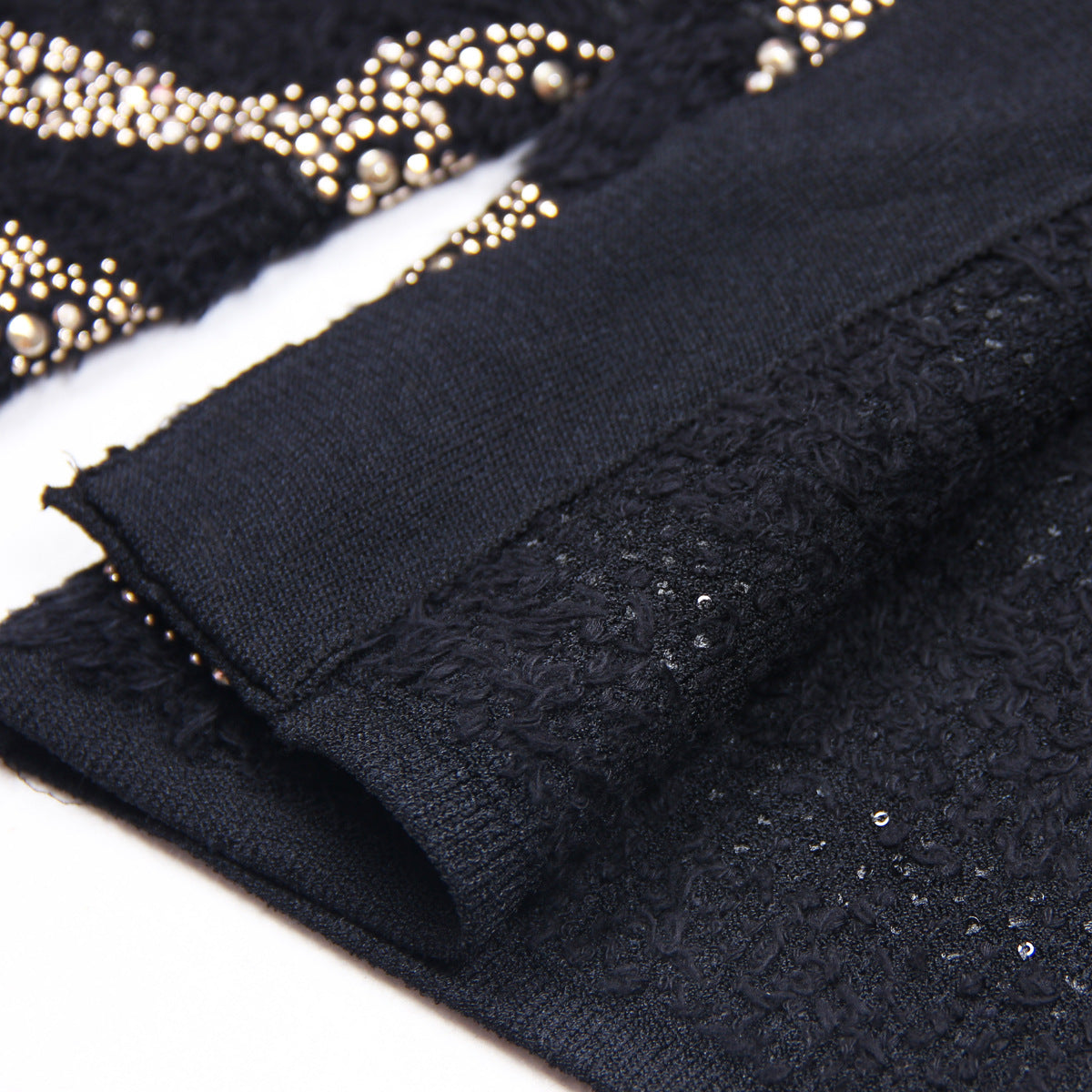 Women's Woolen Rhinestone Knitted Tup With Coats