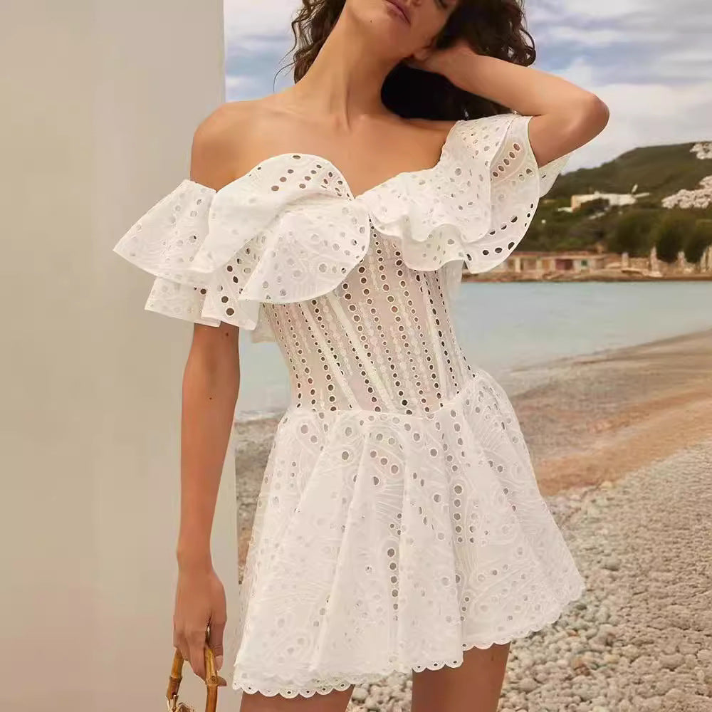 Australian Fashion Design Elegant Spring Waist Embroidered Cinched Dresses