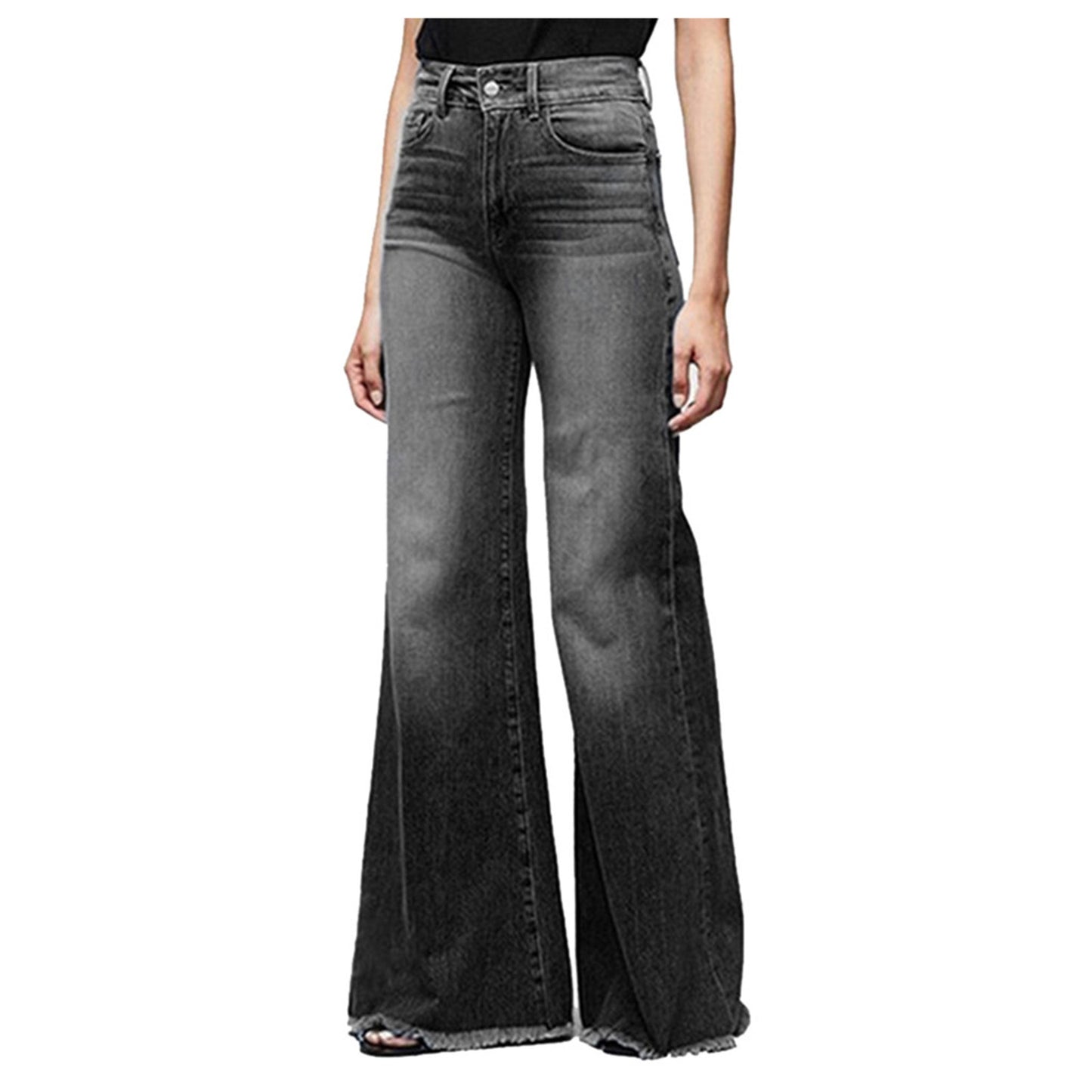 Retro Wide Leg Straight Washed Denim Pants