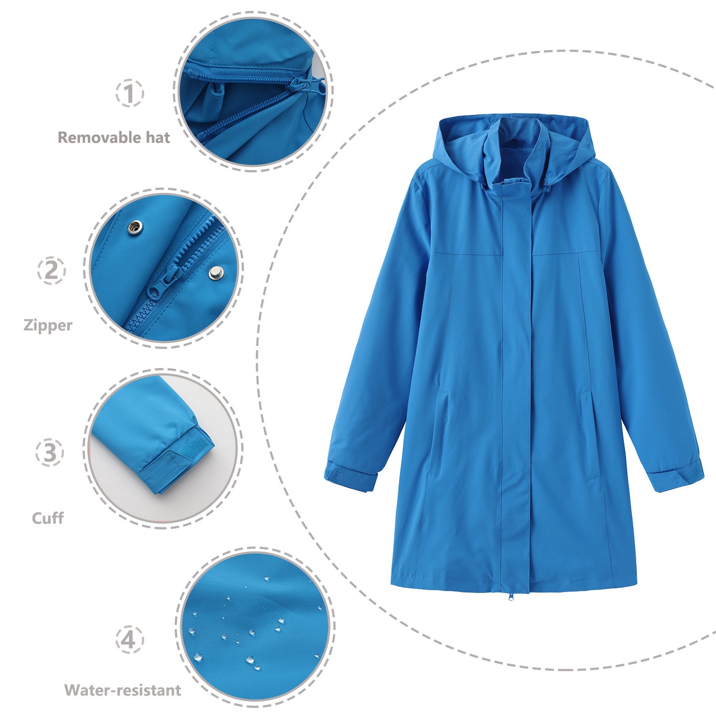 Women's Windbreaker Solid Color Long Sleeve Thin Coats