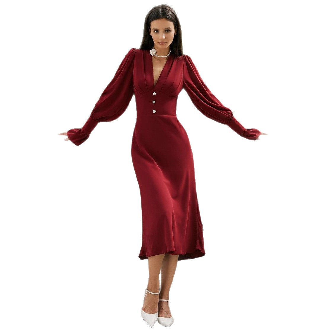 Women's Christmas Party Slim French Chiffon A- Skirts