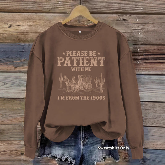 Women's Casual Long-sleeved Round Neck Western Landscape Printing Pullover Women's Sweater, Sweater
