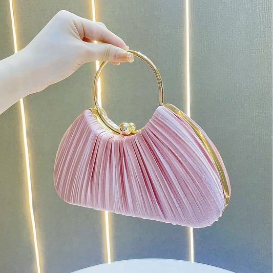 Elegant Hand Pleated Dinner Princess Banquet Evening Bags