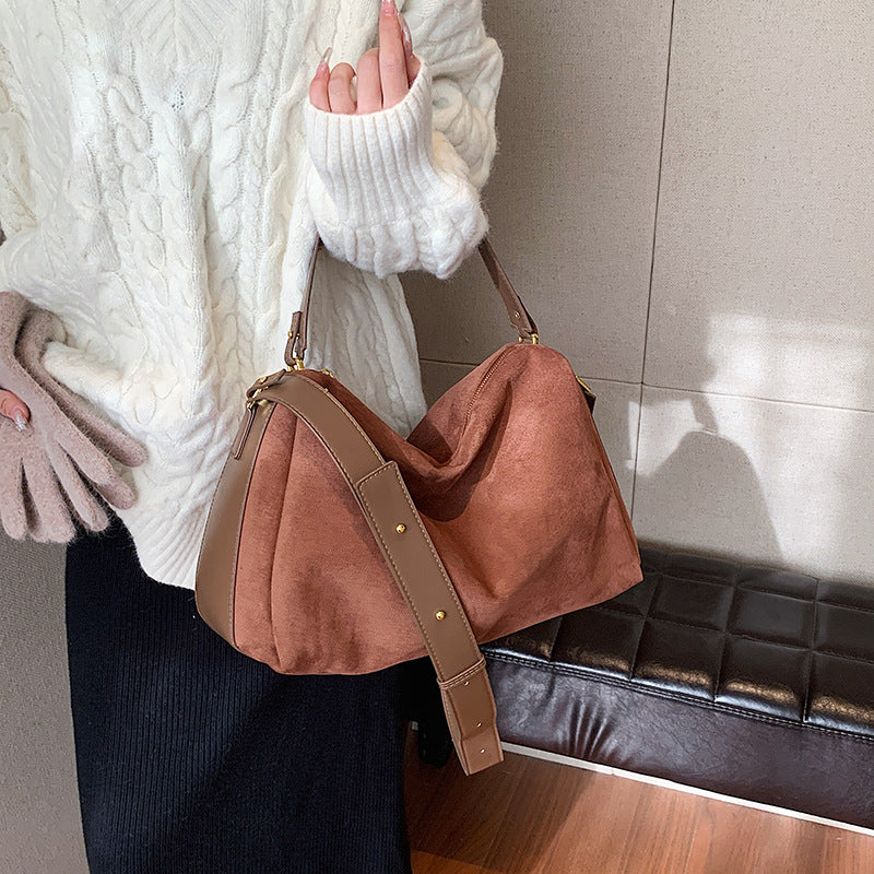 Women's Niche High-grade Suede Pillow Large Capacity Handbags