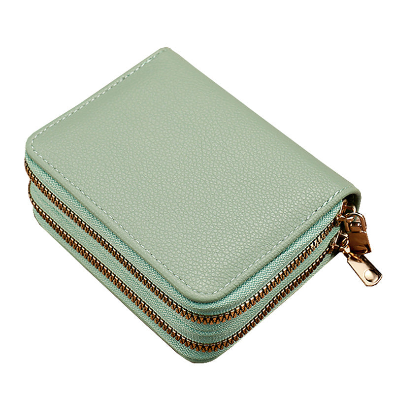 Women's Double Zipper Large Capacity Expanding Fashion Id Package