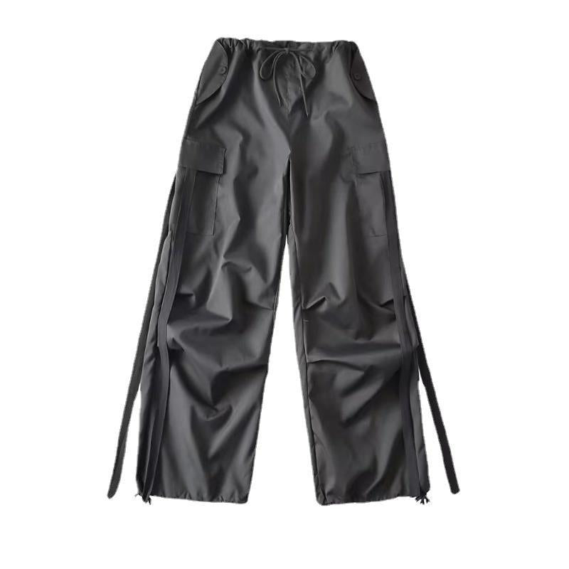 Women's Waist Casual Long Feet Lace Up Pants
