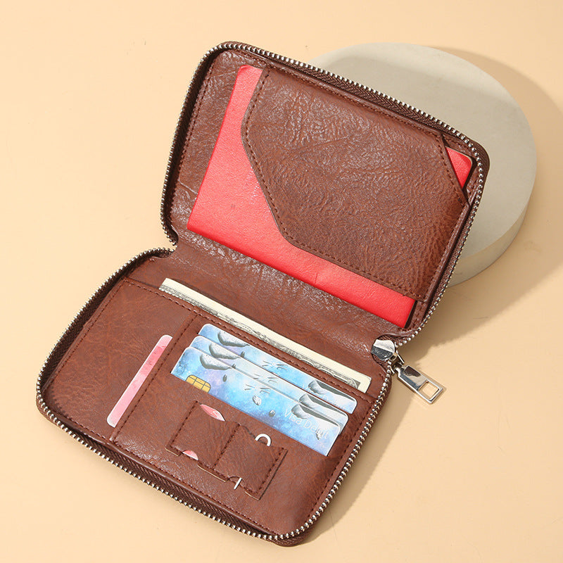Fashion Passport Zipper Short Storage Document Bags