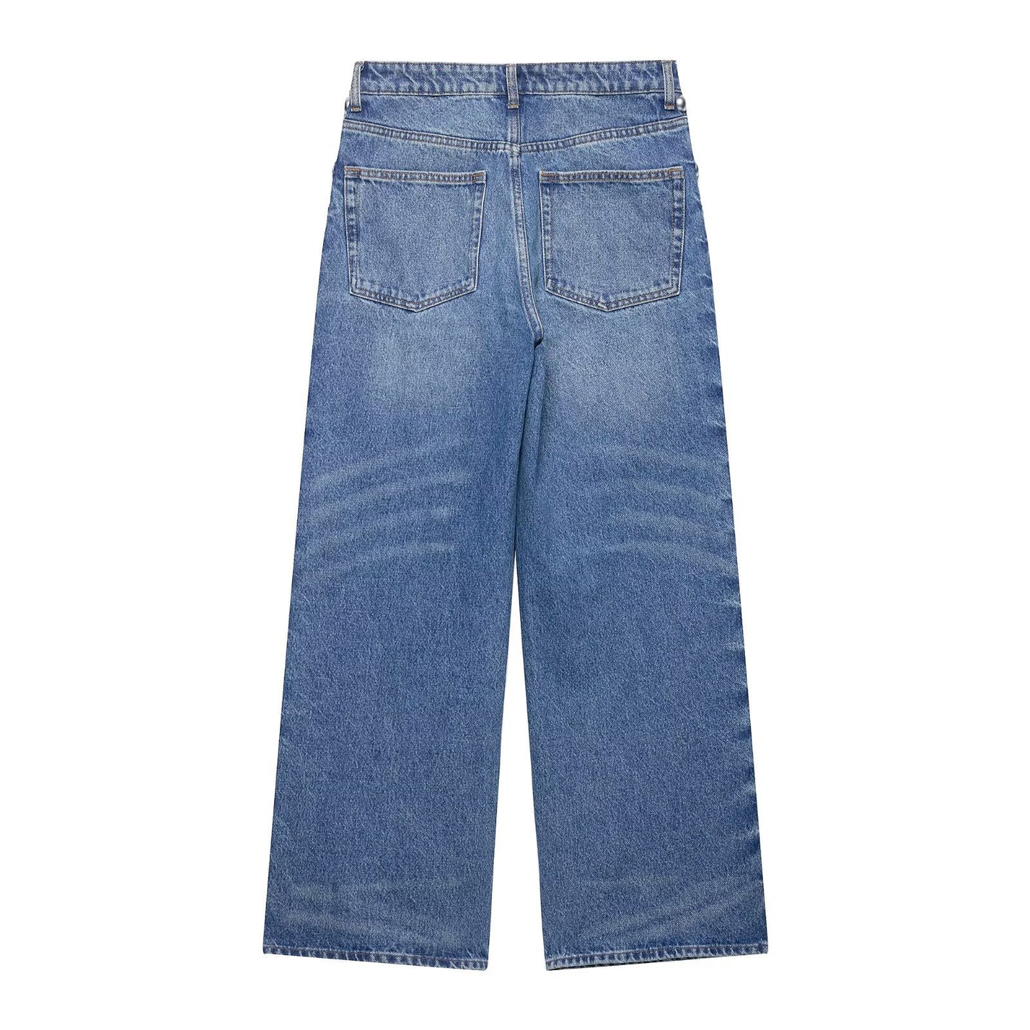 Women's Side Round Beads Decorative Rivets Jeans
