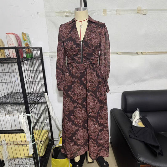 Temperament French Style Floral Elegant Long Dresses