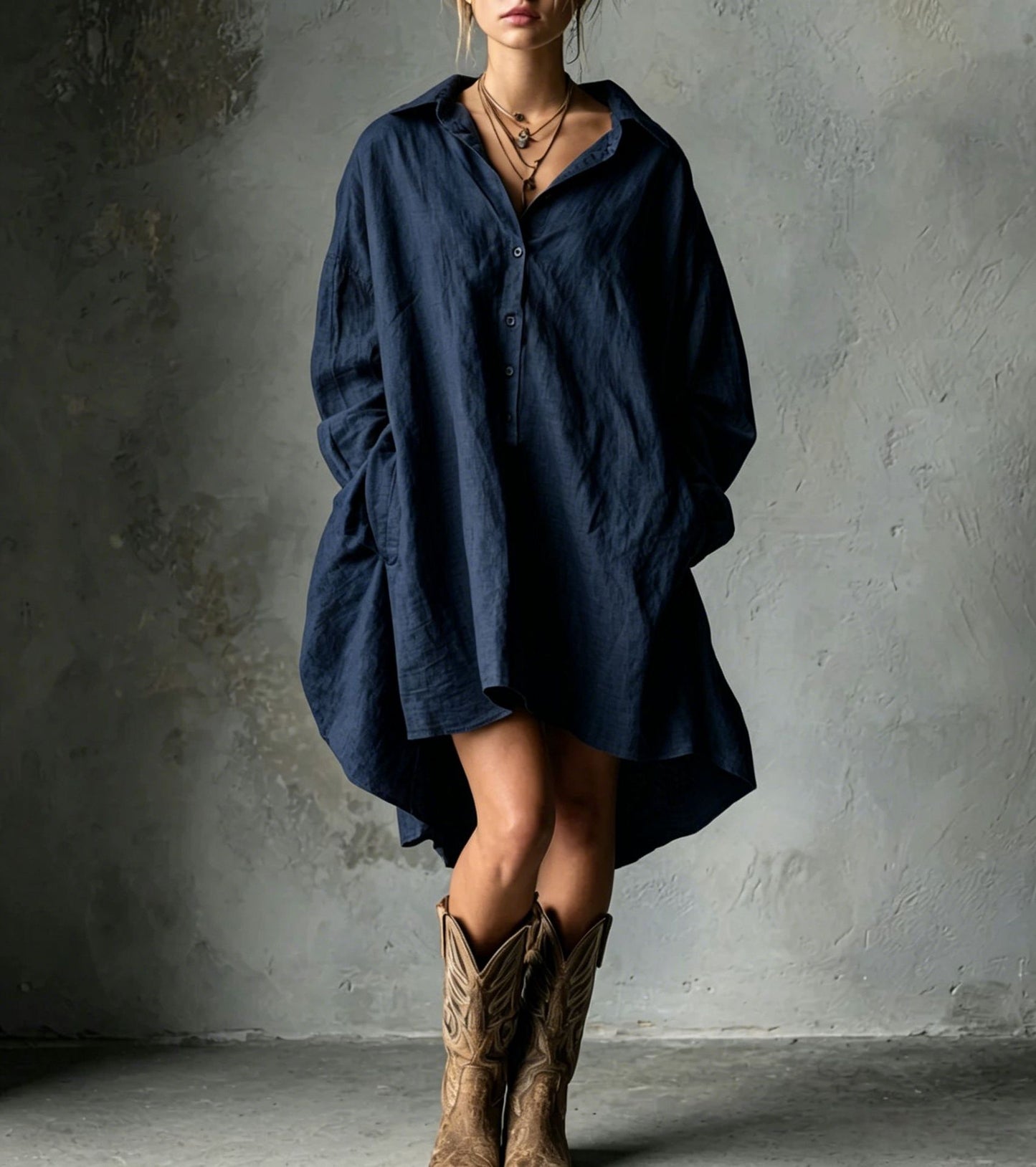 Women's Style Cotton Linen Shirt Summer Loose Casual Island Vacation Commuter Dress