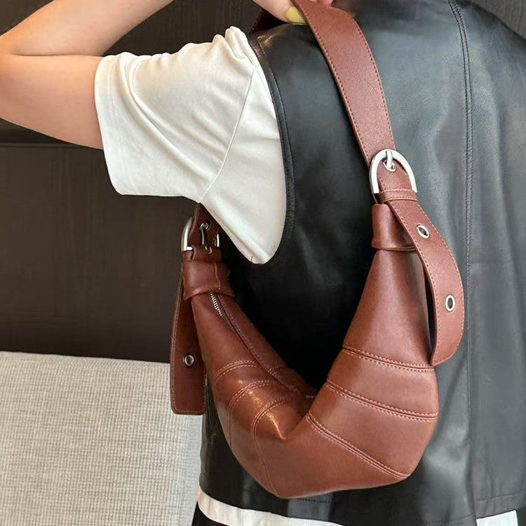 Durable Leather Versatile Croissant Advanced Dumpling Bags