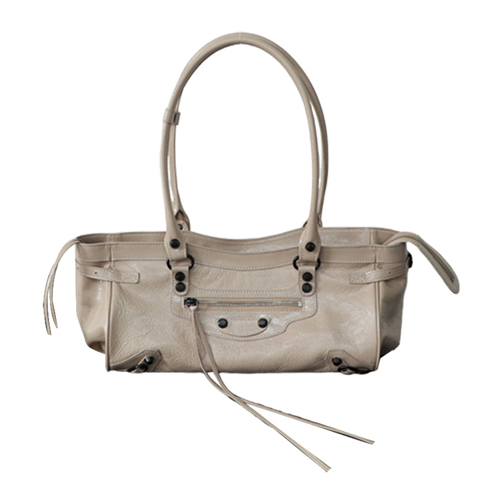 Punk Hot Rivet First Layer Cowhide Armpit Bags