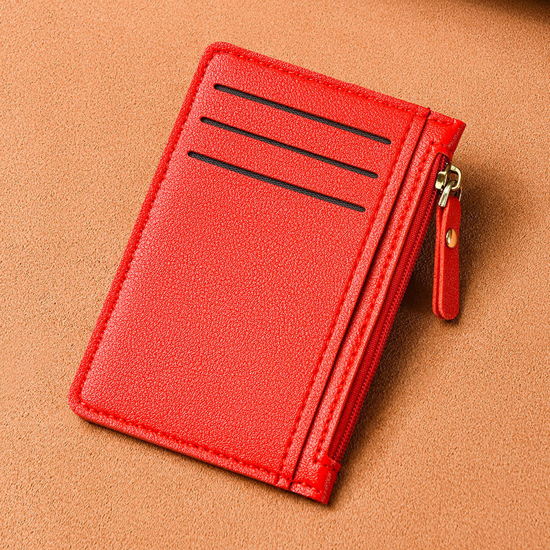 Women's Simple Multiple Slots Zipper Large Capacity Card Holder