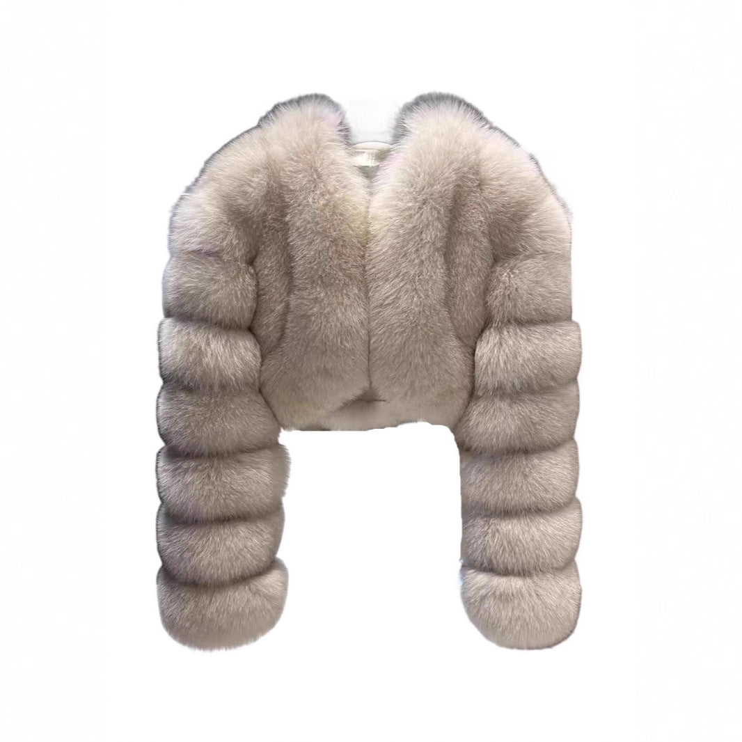 Faux Fur Fox Stitching Winter Warm Coats