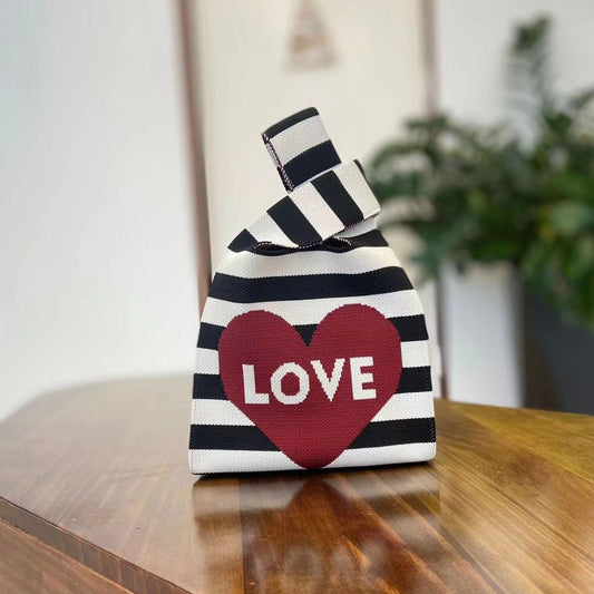 Valentine's Day Gift Knitted Portable Large Capacity Fashion Tote Bags