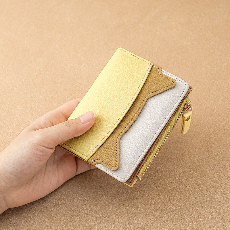 Women's Fashion Korean Mini Thin Contrast Color Card Holder
