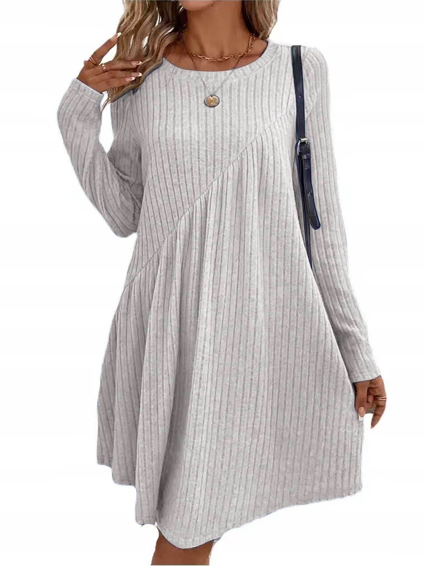Women's Bohemian Irregular Brushed Sunken Stripe Solid Clothing