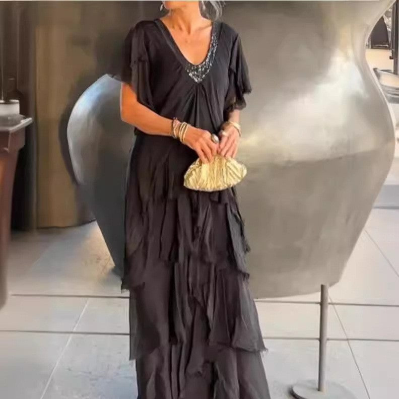 Women's Versatile Casual Solid Color Pullover Dress Dresses