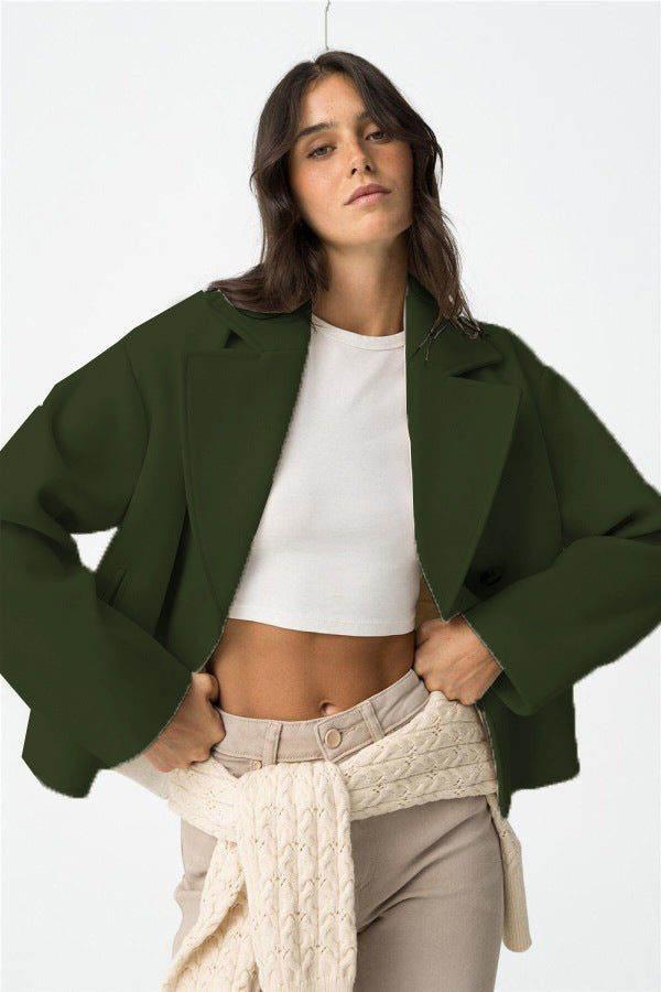 Women's Autumn Woolen Stylish Simple Versatile Double Coats